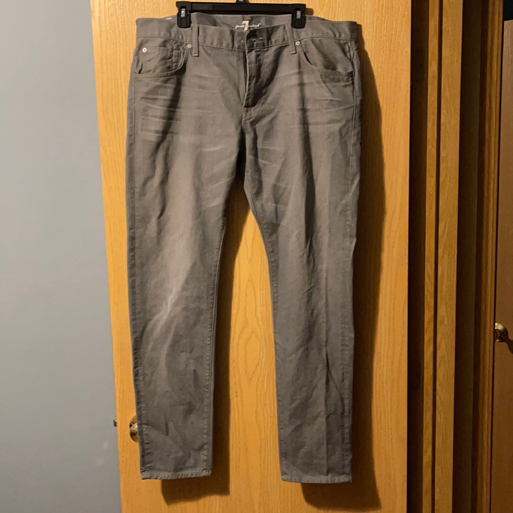 7 For All Mankind Paxtyn Skinny Jeans Gray 40 x 32